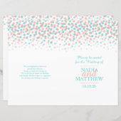 Verspreid confetti stippen koraal blauwgroen trouw (Voorkant / Achterkant)