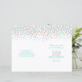 Verspreid confetti stippen koraal blauwgroen trouw (Staand voorkant)