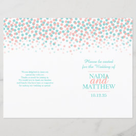 Verspreid confetti stippen koraal blauwgroen trouw