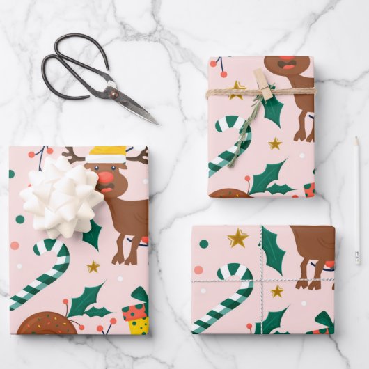 Verspreid de feestvreugde met onze feestelijke roz inpakpapier vel (Voorkant)