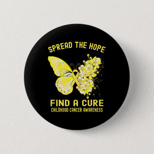 Verspreid de hoop naar een crème kinderkanker ronde button 5,7 cm
