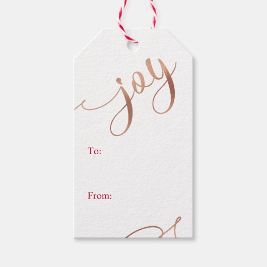 Verspreid de Kerstvreugde minimalistisch rood & go Cadeaulabel (Voorkant)