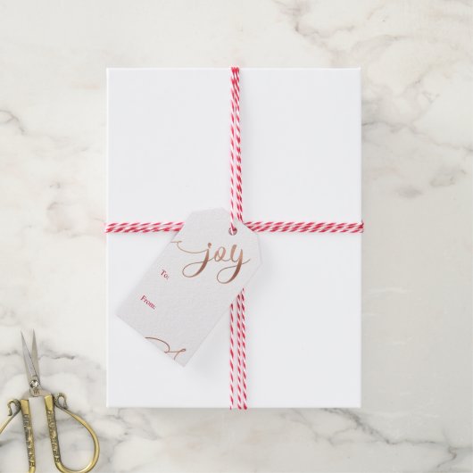 Verspreid de Kerstvreugde minimalistisch rood & go Cadeaulabel (Met Touw)
