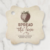 Verspreid de liefde aardbeien bruiloft bedankjes labels (Voorkant)