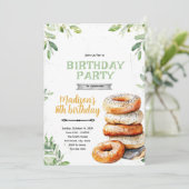 Verspreid de liefde bagels feest uitnodiging (Staand voorkant)