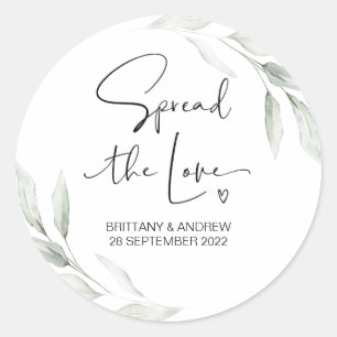 Verspreid de Liefde Bruiloft Favor Jam Jar Candle Ronde Sticker