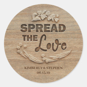 Verspreid de liefde bruiloft gunst ronde sticker