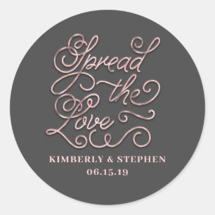 Verspreid de liefde bruiloft gunst ronde sticker