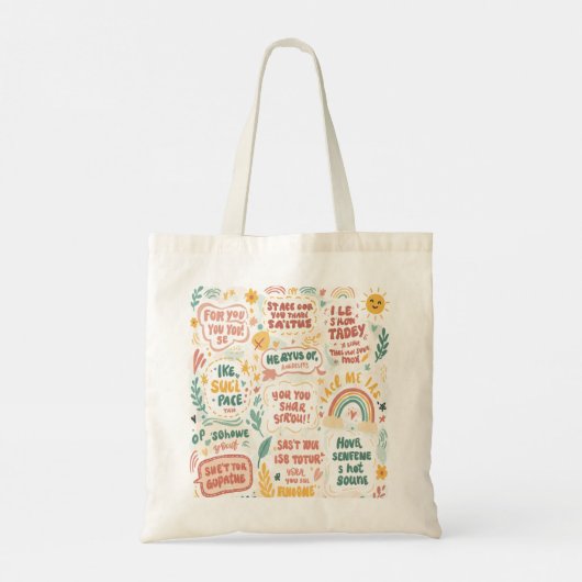 Verspreid de Liefde: Doodle Art Prints met Opheffi Tote Bag (Achterkant)