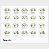Verspreid de liefde Elegant White Floral Wedding F Ronde Sticker (Vel)