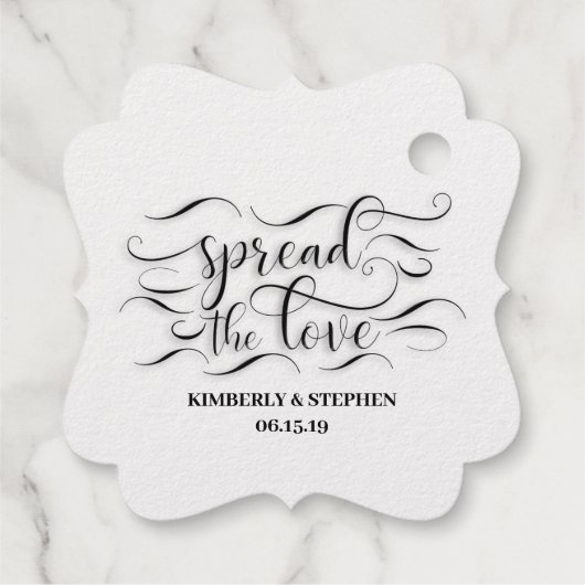 Verspreid de Liefde Elegante Bruiloft Bedankjes Labels (Achterkant)