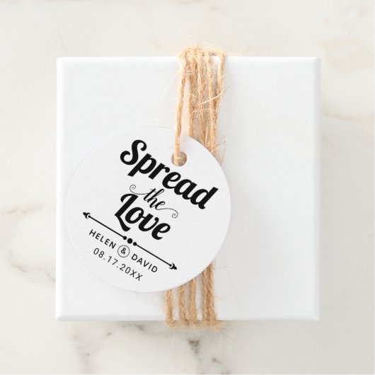 Verspreid de Liefde elegante typografie bruiloft Bedankjes Labels (In situ)