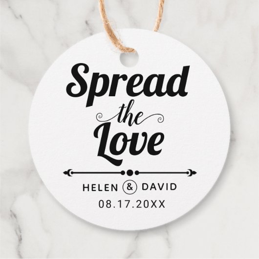 Verspreid de Liefde elegante typografie bruiloft Bedankjes Labels (Achterkant)