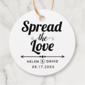 Verspreid de Liefde elegante typografie bruiloft Bedankjes Labels (Voorkant)