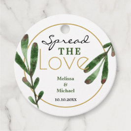 Verspreid de liefde groen bruiloft dank u bedankjes labels