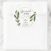 Verspreid de liefde groen bruiloft ronde sticker (Tas)