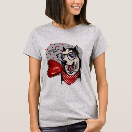 Verspreid de liefde Husky T-shirt (Voorkant)