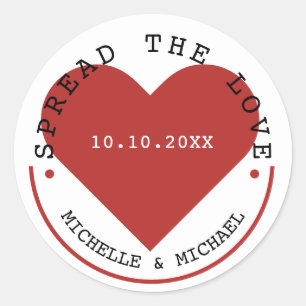 Verspreid de liefde Jam Jelly bruiloft gunst Ronde Sticker