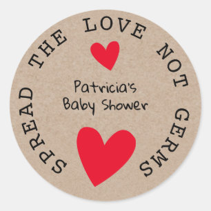 Verspreid de liefde kraft papier Baby shower gunst Ronde Sticker