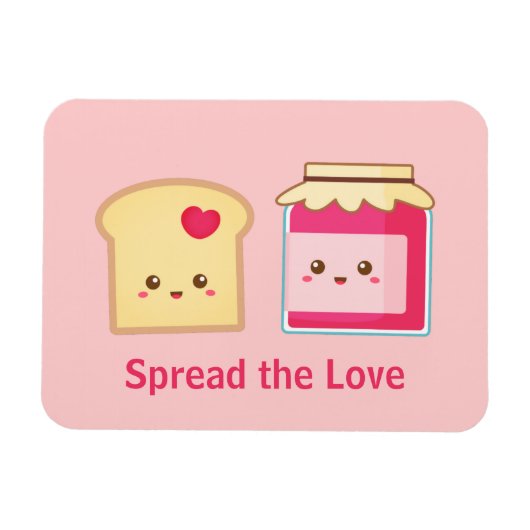 Verspreid de liefde met Cute Toast and Jam Magneet (Horizontaal)