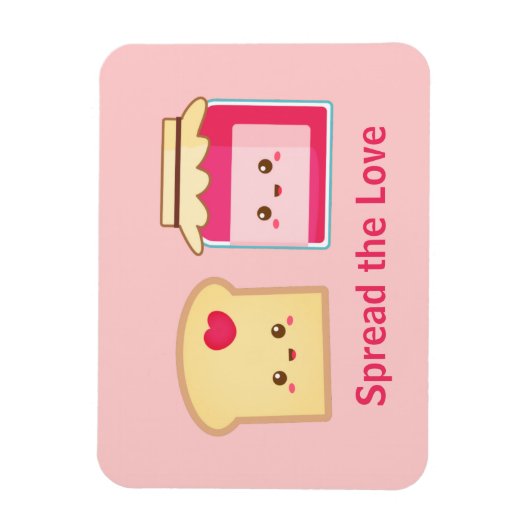 Verspreid de liefde met Cute Toast en Jam Magneet (Verticaal)
