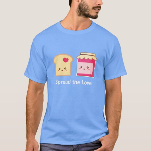 Verspreid de liefde met Cute Toast en Jam T-shirt (Voorkant)