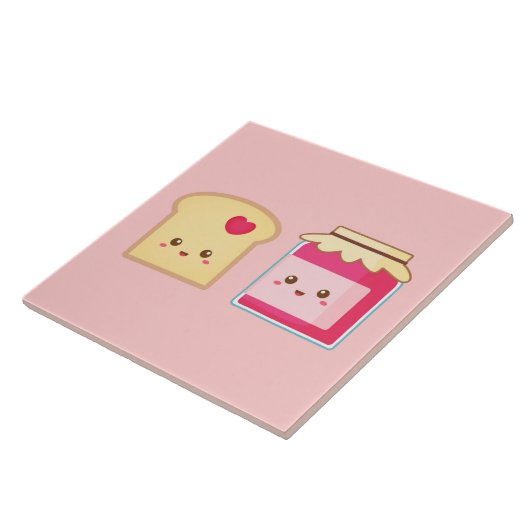 Verspreid de liefde met Cute Toast en Jam Tegeltje (Zijkant)