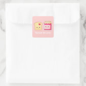 Verspreid de liefde met Cute Toast en Jam Vierkante Sticker (Tas)