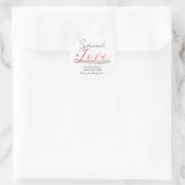 Verspreid de Liefde Minimaal Script Bruiloft Ronde Sticker (Tas)