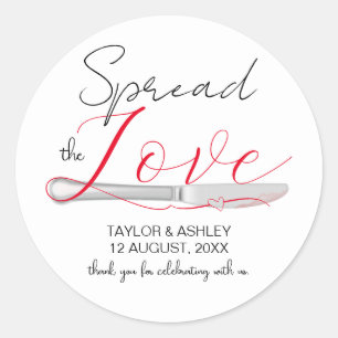 Verspreid de Liefde Minimaal Script Bruiloft Ronde Sticker