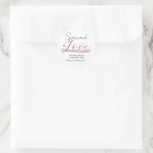 Verspreid de liefde Minimal Script Wedding Classic Ronde Sticker (Tas)