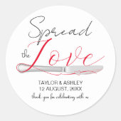 Verspreid de liefde Minimal Script Wedding Classic Ronde Sticker (Voorkant)