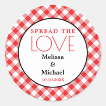 Verspreid de liefde Red Gingham bruiloft gunst