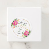 Verspreid de Liefde Roze Bloemen Bruiloft Bedankjes Labels (In situ)