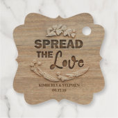 Verspreid de liefde rustieke bruiloft bedankjes labels (Achterkant)