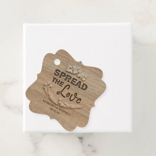 Verspreid de liefde rustieke bruiloft bedankjes labels (In situ)