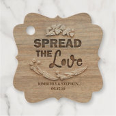 Verspreid de liefde rustieke bruiloft bedankjes labels (Voorkant)