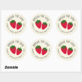 Verspreid de Liefde Strawberry Couple Favor Ronde Sticker (Vel)