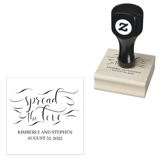 Verspreid de Liefde Trouwfeest Rubberstempel (Gestempeld)