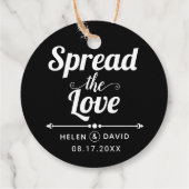 Verspreid de Liefde zwart, witte typografie bruilo Bedankjes Labels (Achterkant)