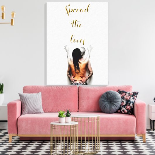 Verspreid de liefdes canvas afdruk (Insitu (Woonkamer))