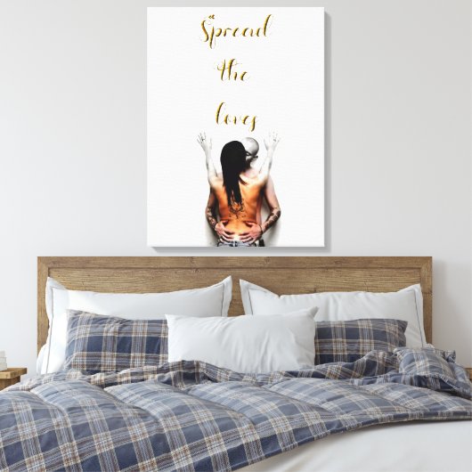 Verspreid de liefdes canvas afdruk (Insitu (Slaapkamer))