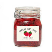 Verspreid de liefdesaardbei Jam Couple Favor Voedselcontainer Etiket