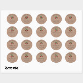 Verspreid de liefdesaardbei Jam Kraft Paper Favor Ronde Sticker (Vel)