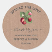Verspreid de liefdesaardbei Jam Kraft Paper Favor Ronde Sticker (Voorkant)