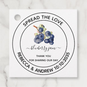 Verspreid de liefdesblauwe jam Wedding Bedankjes Labels