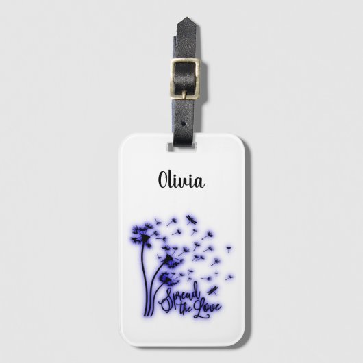 Verspreid de liefdesduivels en de libellen bagagelabel (Voorkant (verticaal))