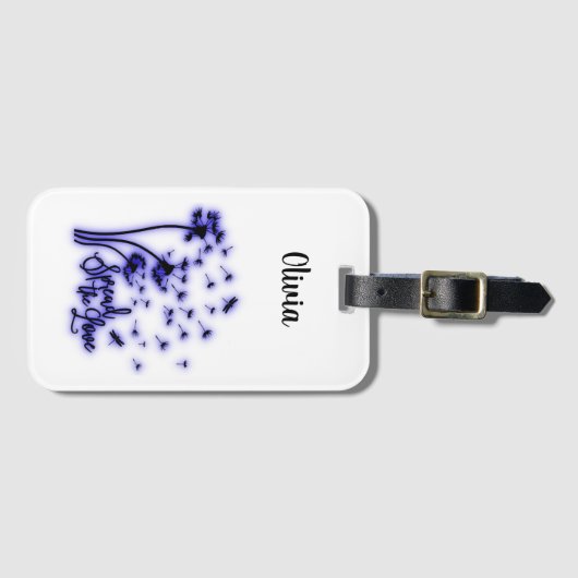 Verspreid de liefdesduivels en de libellen bagagelabel (Voorkant (horizontaal))