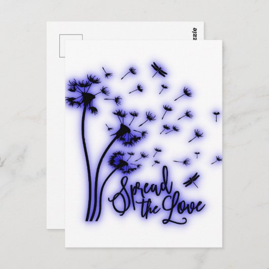 Verspreid de liefdesduivels en de libellen briefkaart (Voorkant / Achterkant)