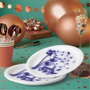 Verspreid de liefdesduivels en de libellen papieren bordje